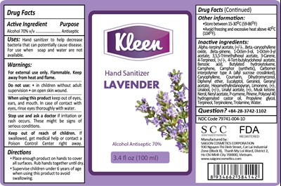 Kleen Hand Sanitizer Lavender 100ml Label (Kleen Lavender 100ml)